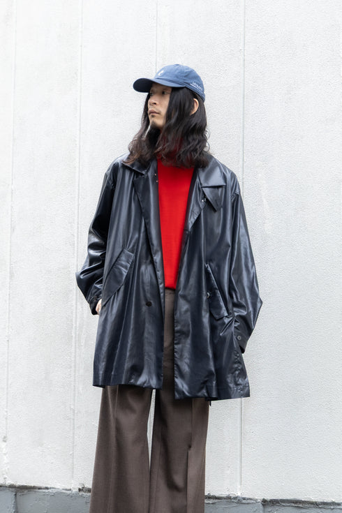 【Licht Bestreben】"FAKE-FAKE LEATHER Ⅱ BALMACAAN COAT"