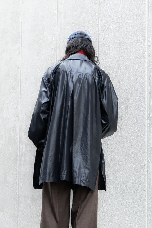 【Licht Bestreben】"FAKE-FAKE LEATHER Ⅱ BALMACAAN COAT"