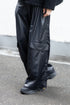 【Licht Bestreben】"FAKE-FAKE LEATHER Ⅱ SHIN FLAP BAGGY TROUSERS"