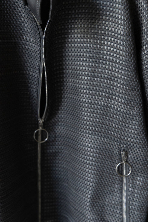 【tangenet】"Weaving Leather Blouson"