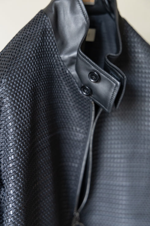 【tangenet】"Weaving Leather Blouson"