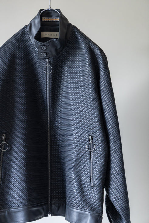 【tangenet】"Weaving Leather Blouson"