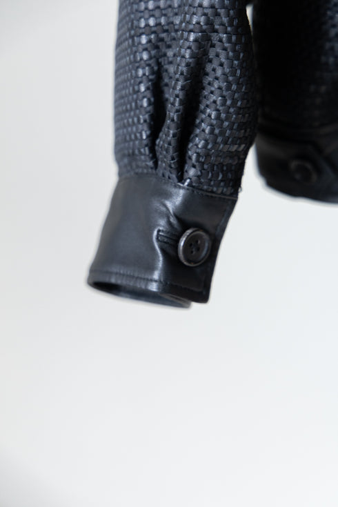 【tangenet】"Weaving Leather Blouson"