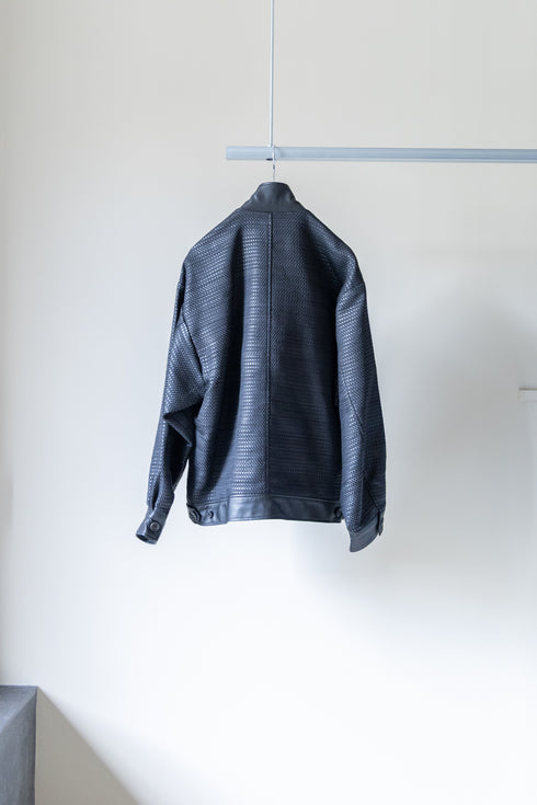 【tangenet】"Weaving Leather Blouson"