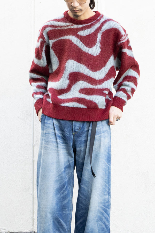 【TAUPE】"MARBLE MOHAIR CREW KNIT"