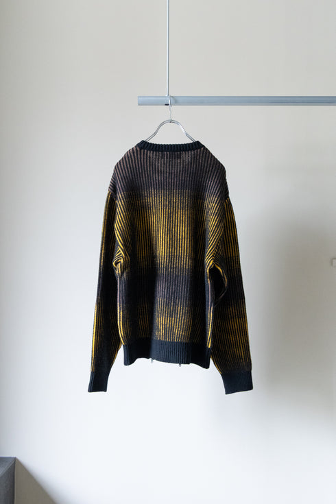 【TAUPE】"GRADATION ZIP CREW KNIT"