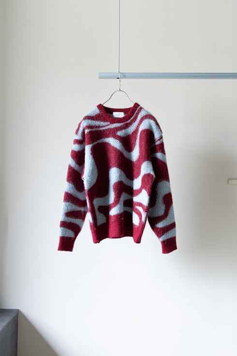 【TAUPE】"MARBLE MOHAIR CREW KNIT"