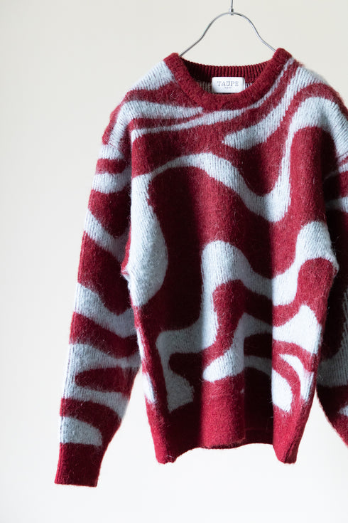 【TAUPE】"MARBLE MOHAIR CREW KNIT"