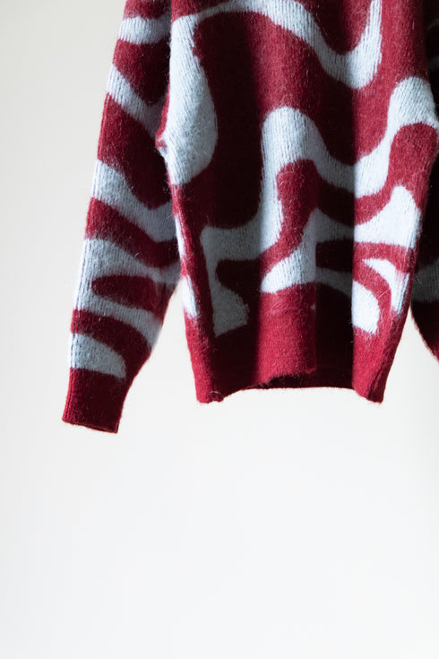 【TAUPE】"MARBLE MOHAIR CREW KNIT"