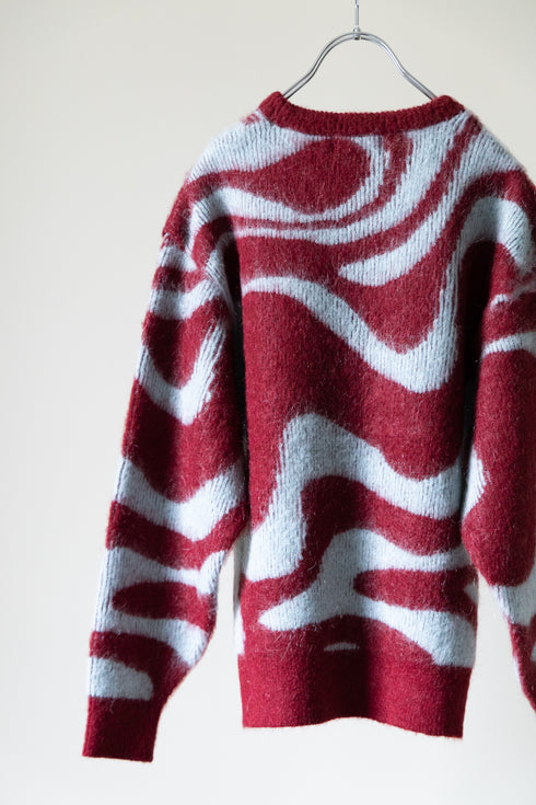 【TAUPE】"MARBLE MOHAIR CREW KNIT"
