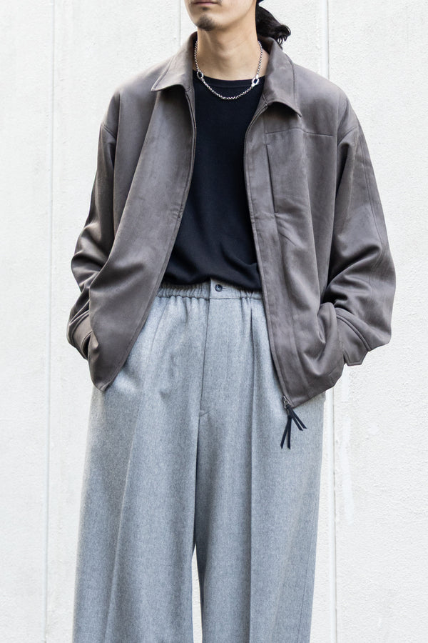 【CURLY&Co.】"KNIT SUEDE ZIP-UP BLOUSON"