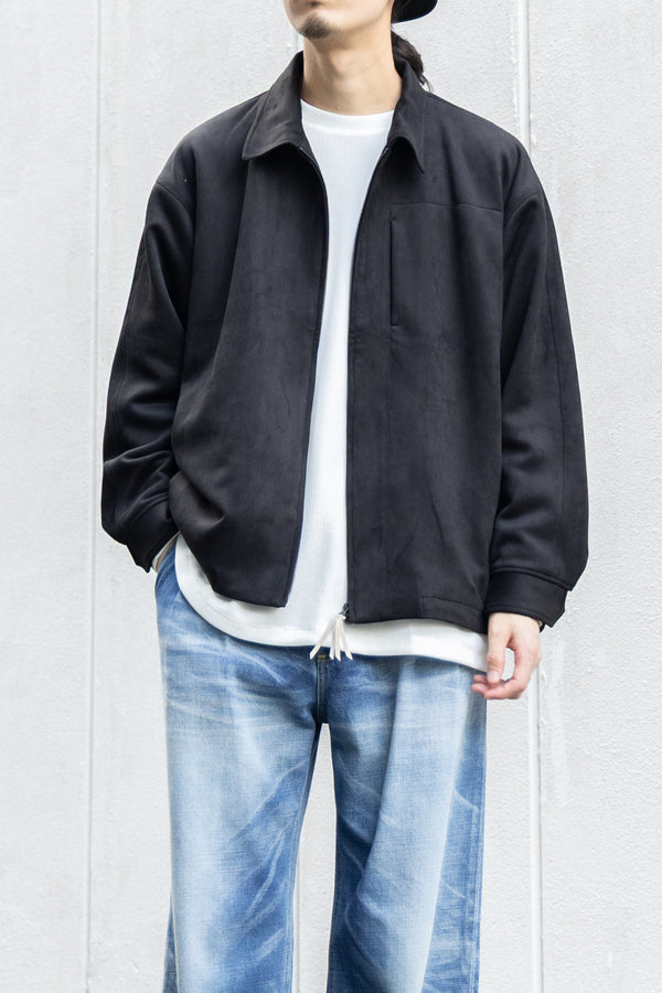【CURLY&Co.】"KNIT SUEDE ZIP-UP BLOUSON"