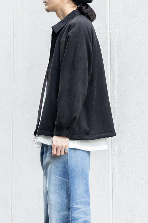 【CURLY&Co.】"KNIT SUEDE ZIP-UP BLOUSON"