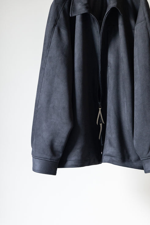 【CURLY&Co.】"KNIT SUEDE ZIP-UP BLOUSON"