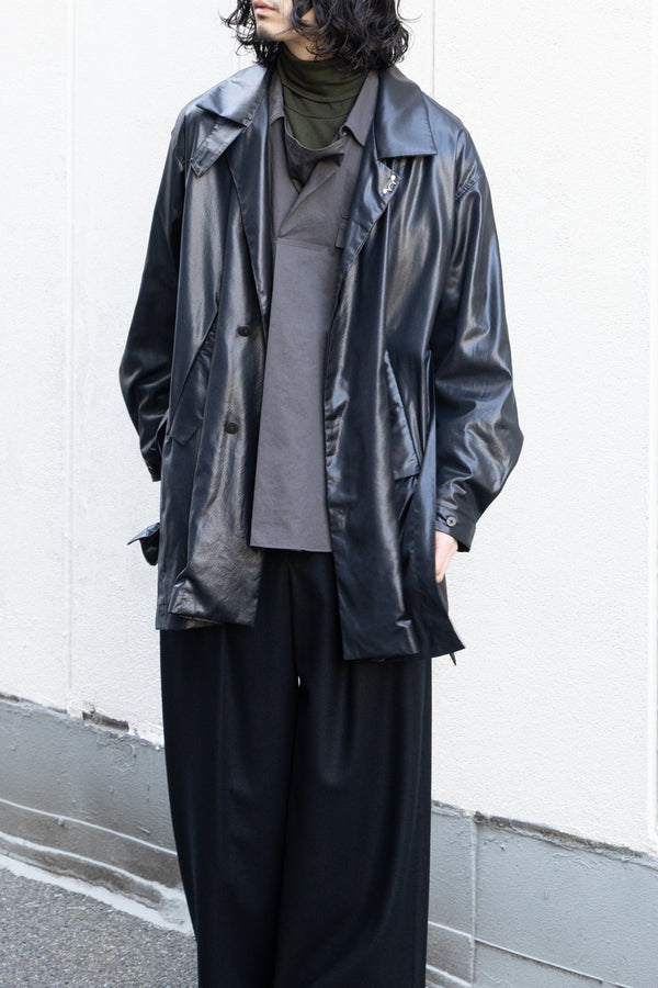 【Licht Bestreben】"FAKE-FAKE LEATHER Ⅱ BALMACAAN COAT"