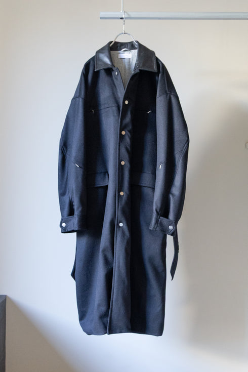 【THE JEAN PIERRE】"Leather Collar Coat"