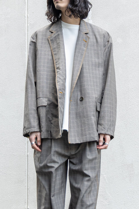 【nuterm】"Color Stitch Double Breasted Jacket"