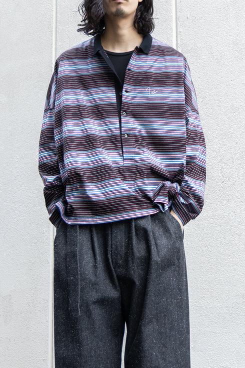 【THE JEAN PIERRE】"Super Fine Multi Border 11XL Polo"