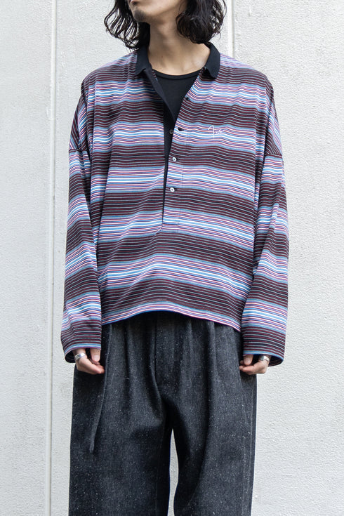 【THE JEAN PIERRE】"Super Fine Multi Border 11XL Polo"