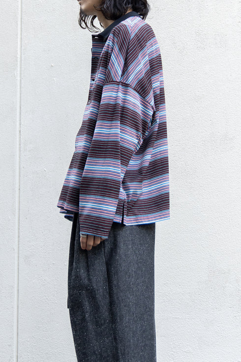 【THE JEAN PIERRE】"Super Fine Multi Border 11XL Polo"