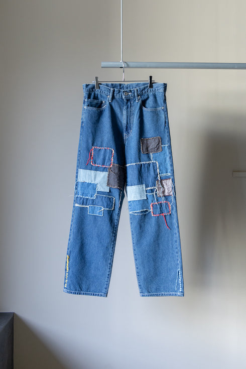 【KUON】"Sashiko Mended Denim Trousers"