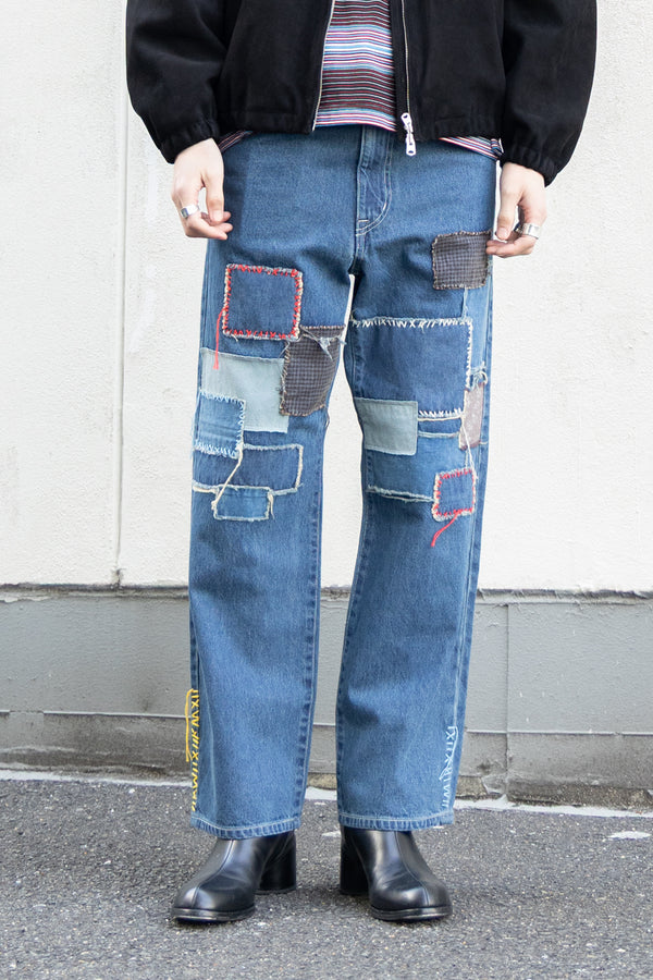 【KUON】"Sashiko Mended Denim Trousers"