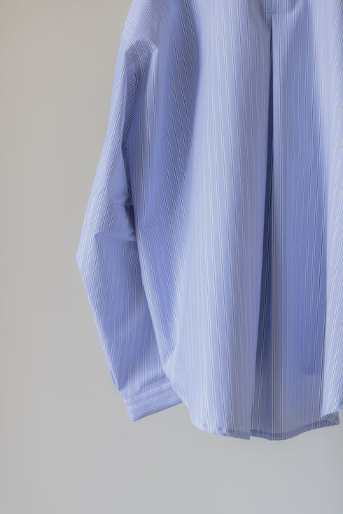 【Licht Bestreben】"Detachable Sleeve Hook-Cuff Stripe Shirt"