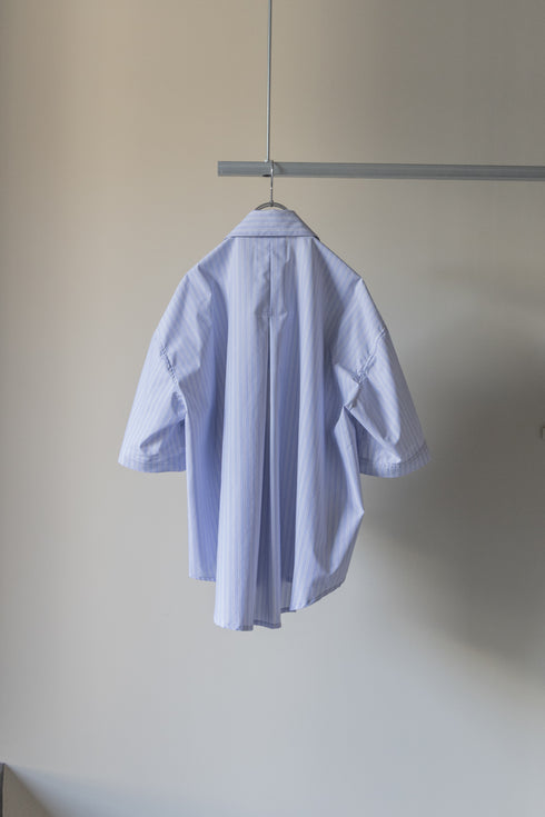 【Licht Bestreben】"Detachable Sleeve Hook-Cuff Stripe Shirt"