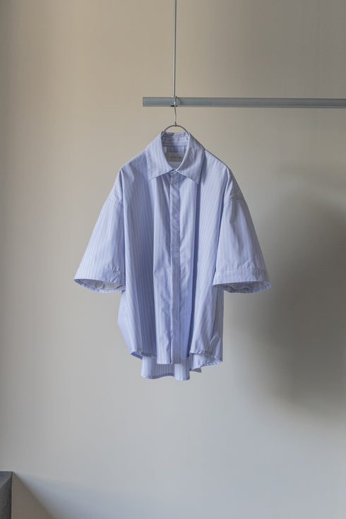 【Licht Bestreben】"Detachable Sleeve Hook-Cuff Stripe Shirt"