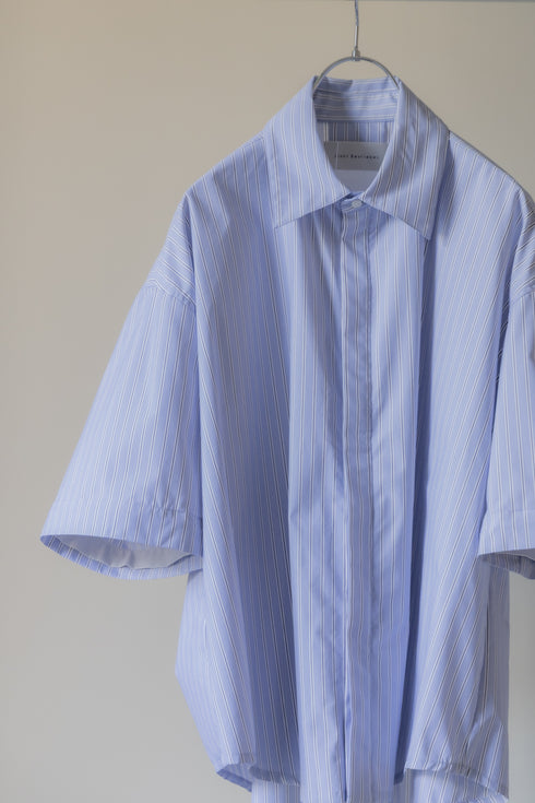 【Licht Bestreben】"Detachable Sleeve Hook-Cuff Stripe Shirt"