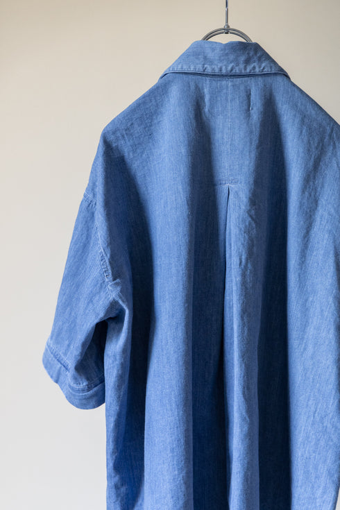 【Licht Bestreben】"Detachable Sleeve Hook-Cuff Denim Shirt"
