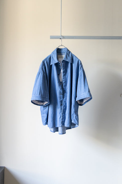 【Licht Bestreben】"Detachable Sleeve Hook-Cuff Denim Shirt"