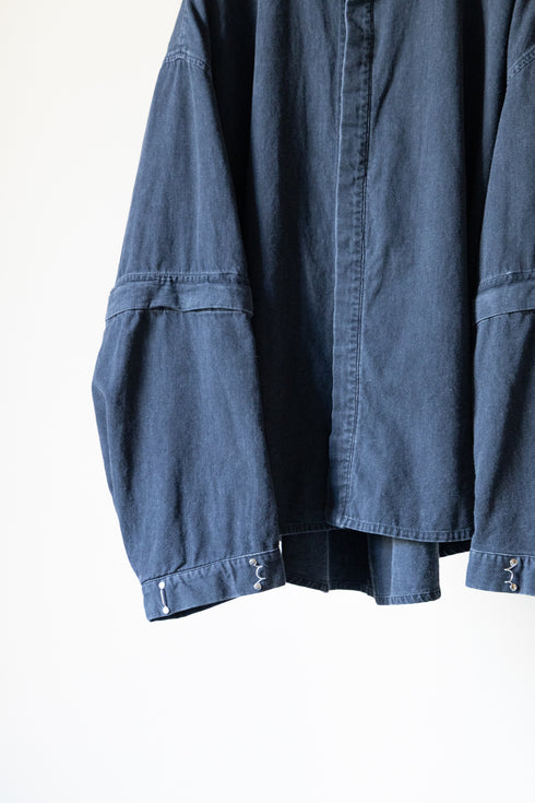 【Licht Bestreben】"Detachable Sleeve Hook-Cuff Denim Shirt"