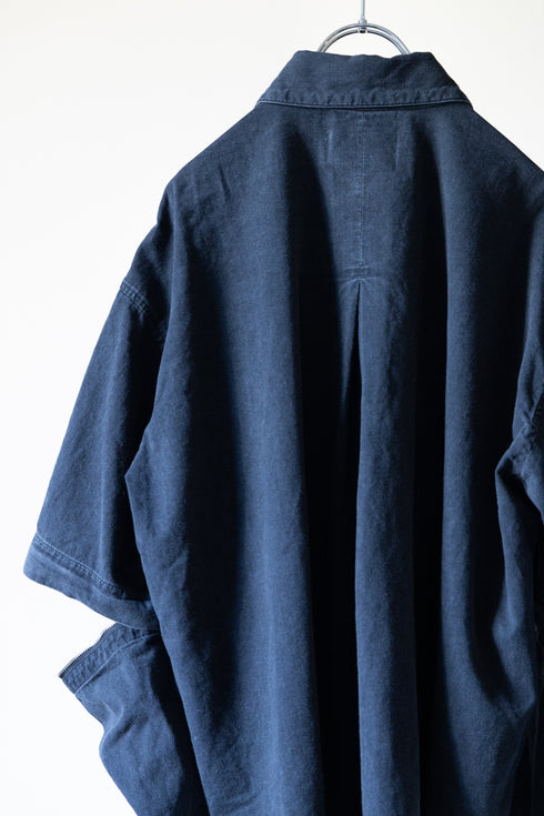 【Licht Bestreben】"Detachable Sleeve Hook-Cuff Denim Shirt"