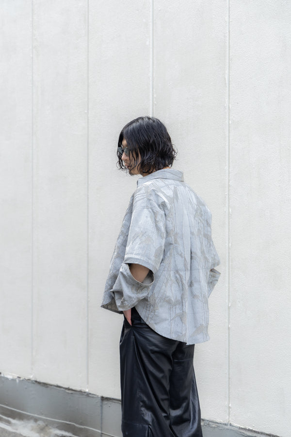 別注【Licht Bestreben】"Detachable Sleeve Hook-Cuff Jacquard Shirt"
