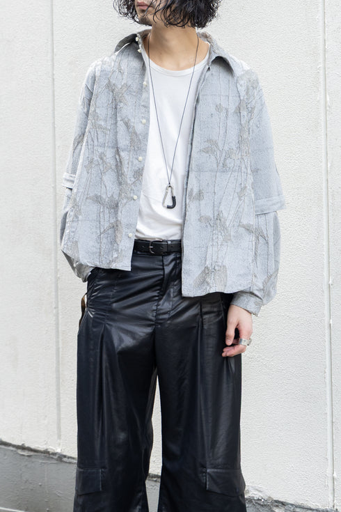 別注【Licht Bestreben】"Detachable Sleeve Hook-Cuff Jacquard Shirt"