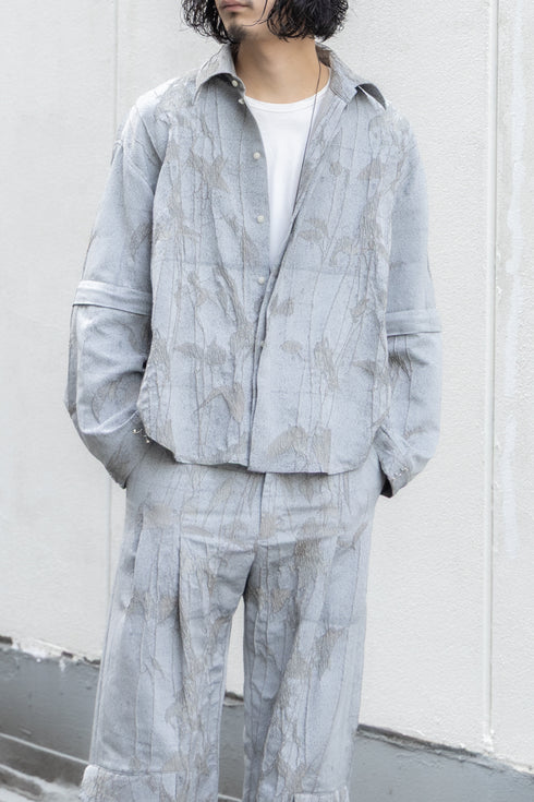 別注【Licht Bestreben】"Detachable Sleeve Hook-Cuff Jacquard Shirt"