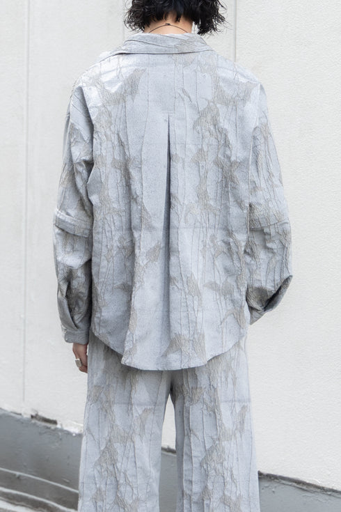 別注【Licht Bestreben】"Detachable Sleeve Hook-Cuff Jacquard Shirt"