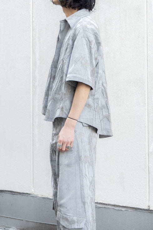 別注【Licht Bestreben】"Detachable Sleeve Hook-Cuff Jacquard Shirt"