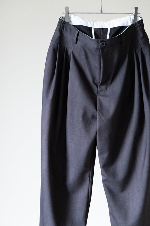 【THE JEAN PIERRE】"Urban Wool Low 3 Tuck Trousers"