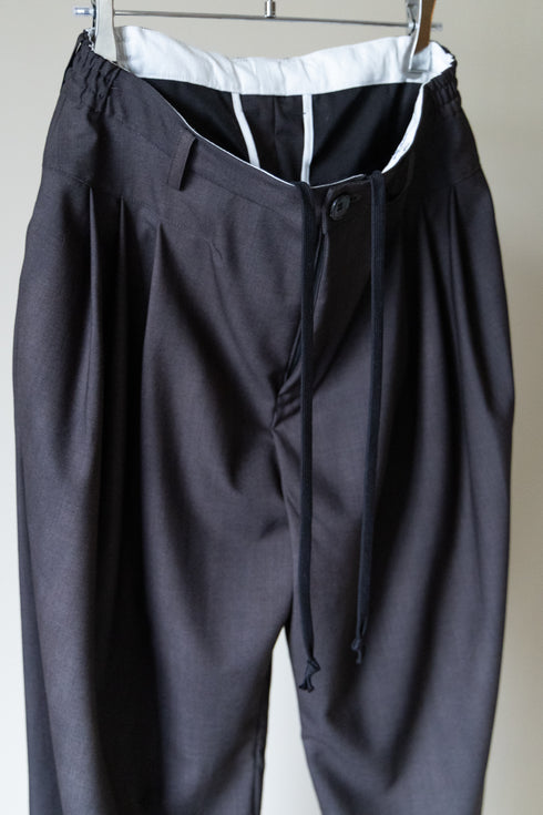 【THE JEAN PIERRE】"Urban Wool Low 3 Tuck Trousers"