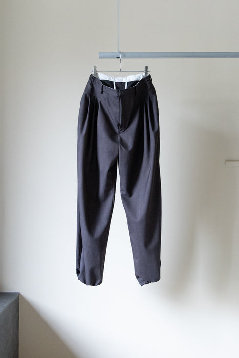 【THE JEAN PIERRE】"Urban Wool Low 3 Tuck Trousers"