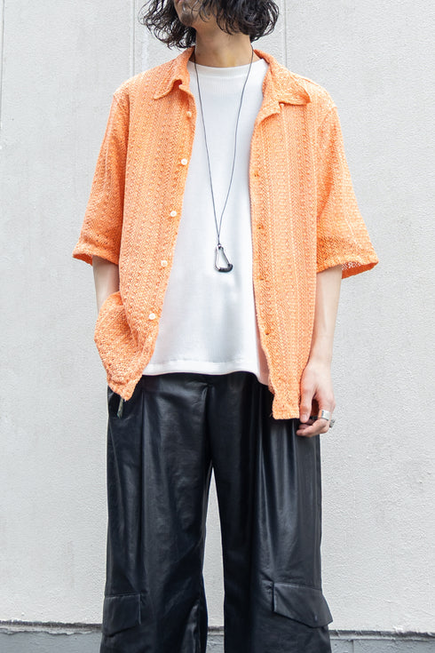 【LQUARTET】"Raschel Lace 40s Collar Shirt"(Suzumi)