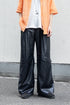 【Licht Bestreben】"FAKE-FAKE LEATHER Ⅱ SHIN FLAP BAGGY TROUSERS"