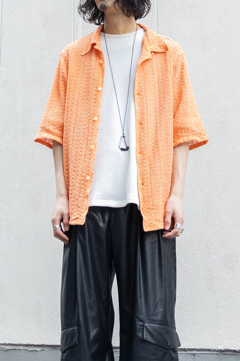 【LQUARTET】"Raschel Lace 40s Collar Shirt"(Suzumi)