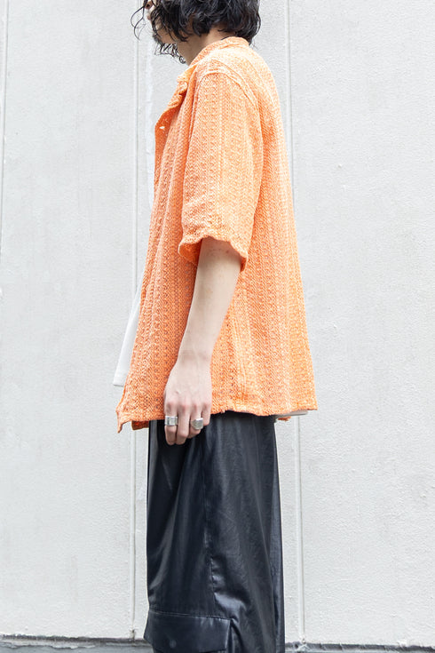 【LQUARTET】"Raschel Lace 40s Collar Shirt"(Suzumi)
