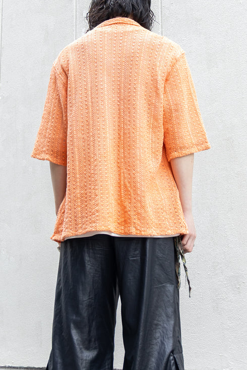 【LQUARTET】"Raschel Lace 40s Collar Shirt"(Suzumi)
