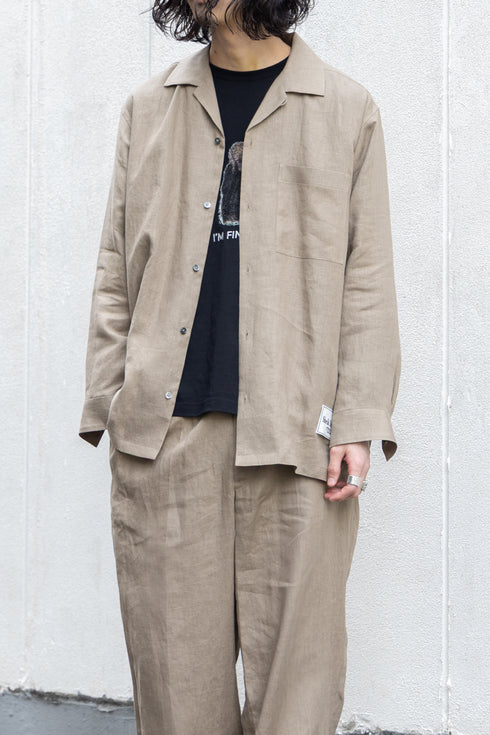 【SHEIK YERBOUTI】"Hemp Open-Collar LS Shirt"