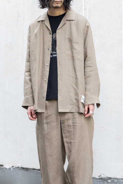 【SHEIK YERBOUTI】"Hemp Open-Collar LS Shirt"