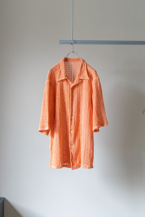 【LQUARTET】"Raschel Lace 40s Collar Shirt"(Suzumi)